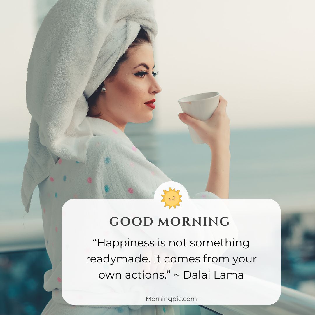 hot coffee and lady good morning images with positive words 2024