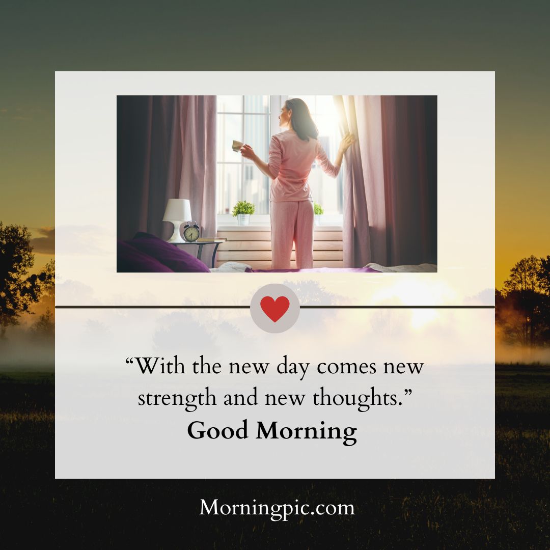 good morning images with positive words girl enjoying sunrise