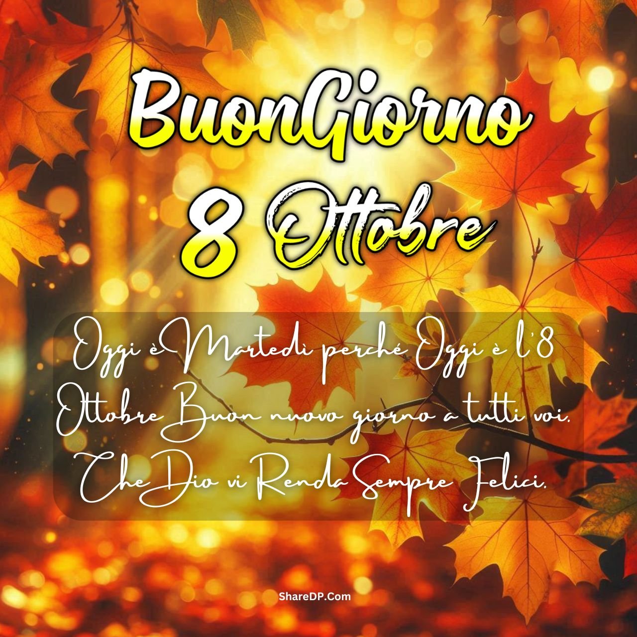 [149+] Buongiorno 8 Ottobre Immagini, GIF, Foto Nuove Gratis {Buon Martedì 2024}