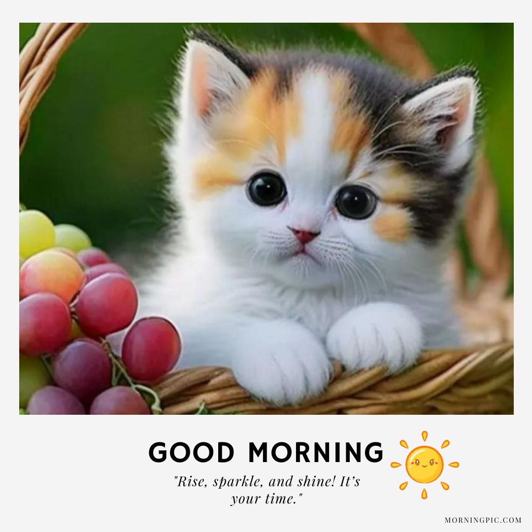 Kitten Good Morning Images with Positive Words