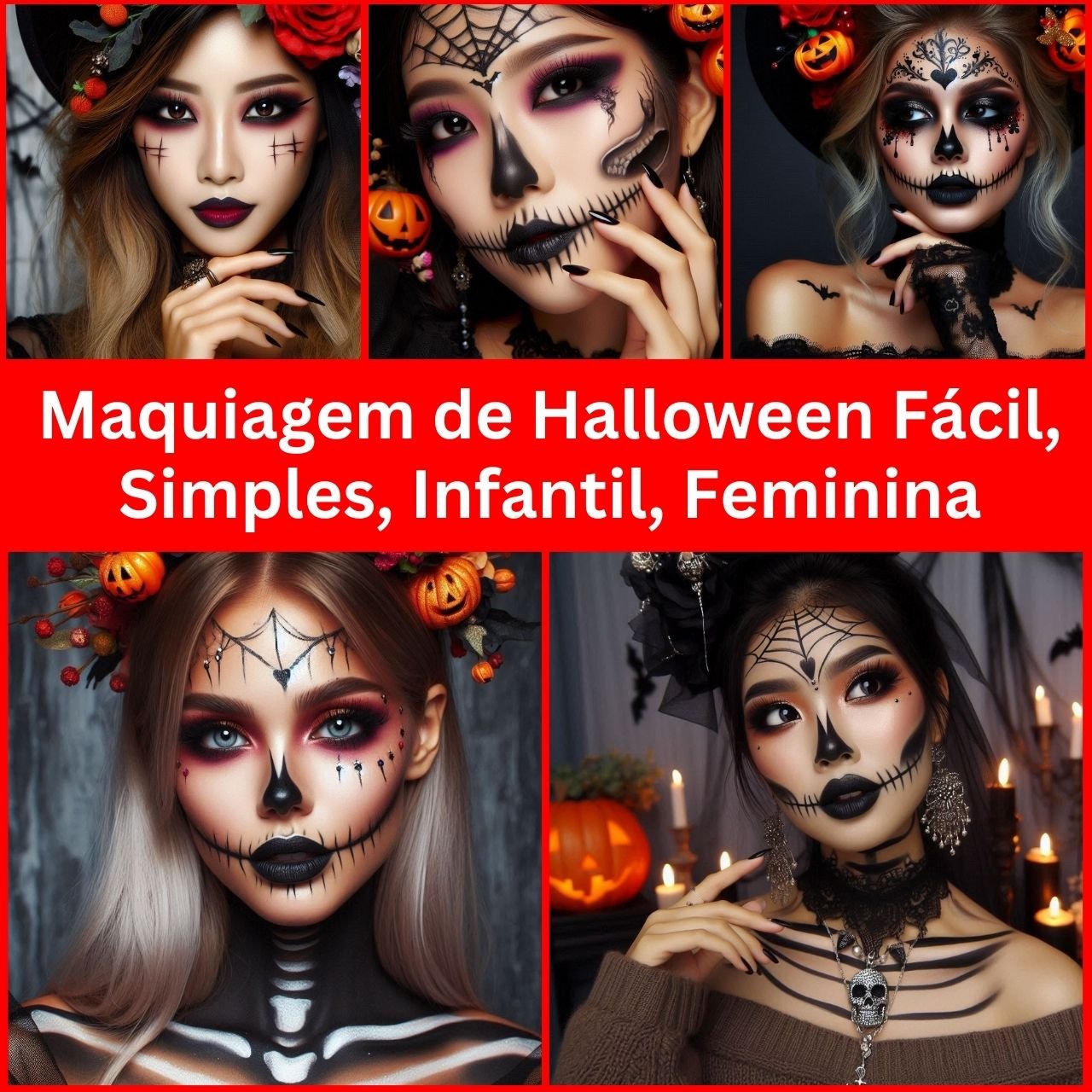 [269+] Maquiagem de Halloween Fácil, Simples, Infantil, Feminina 2024