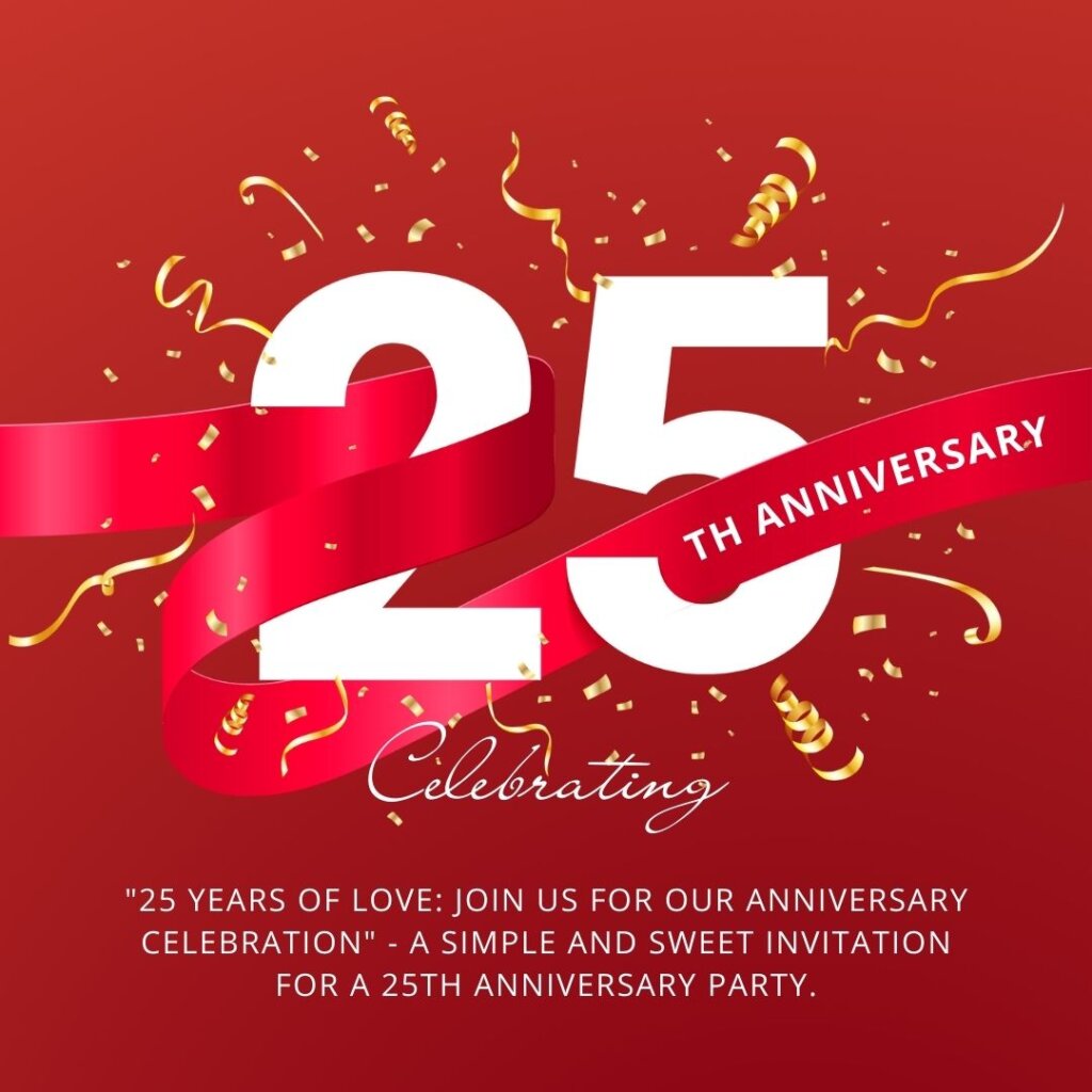 25th Anniversary Invitations