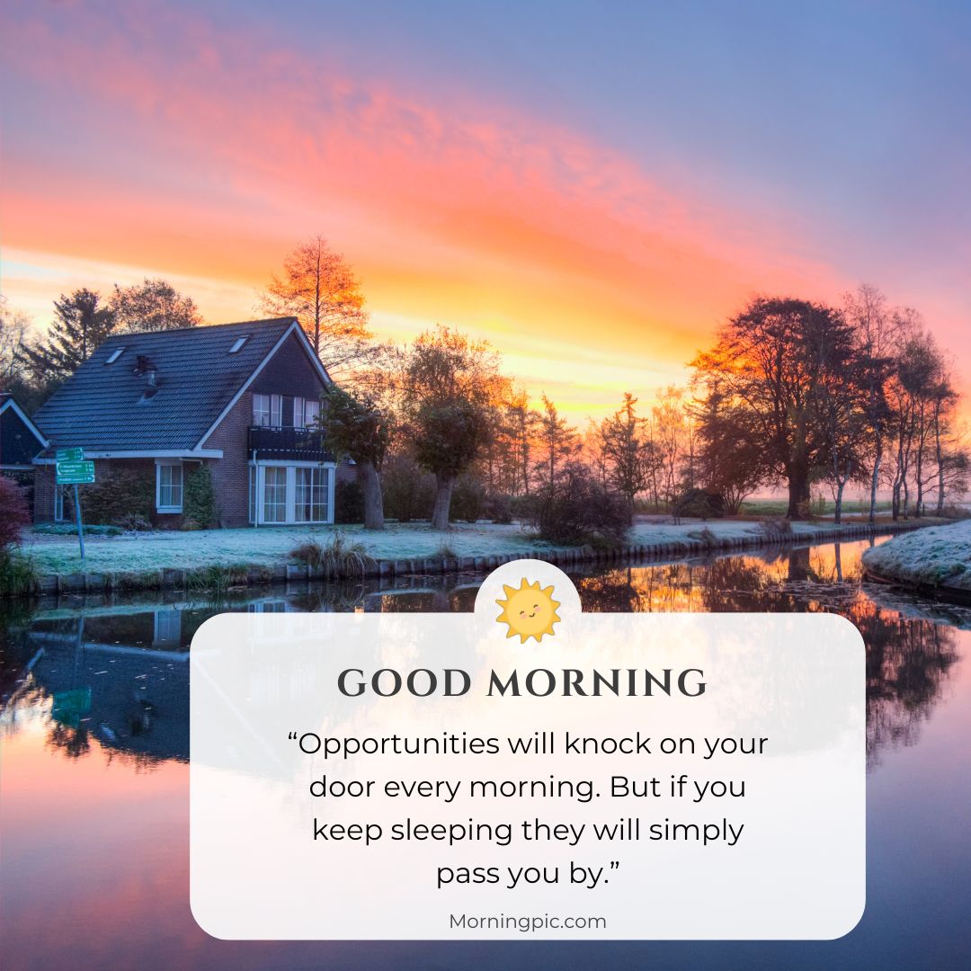 Sunrise good morning images with positive words