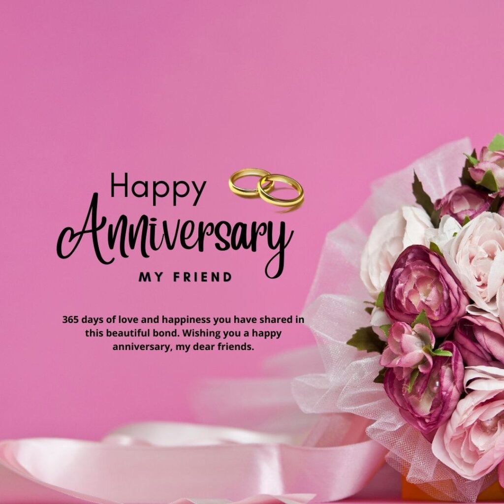 1st Wedding Anniversary Wishes for Friend